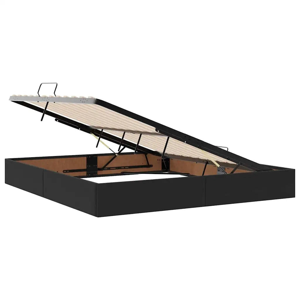 Letto con contenitore e LED con led Nero 180 x 200 cm Velluto
