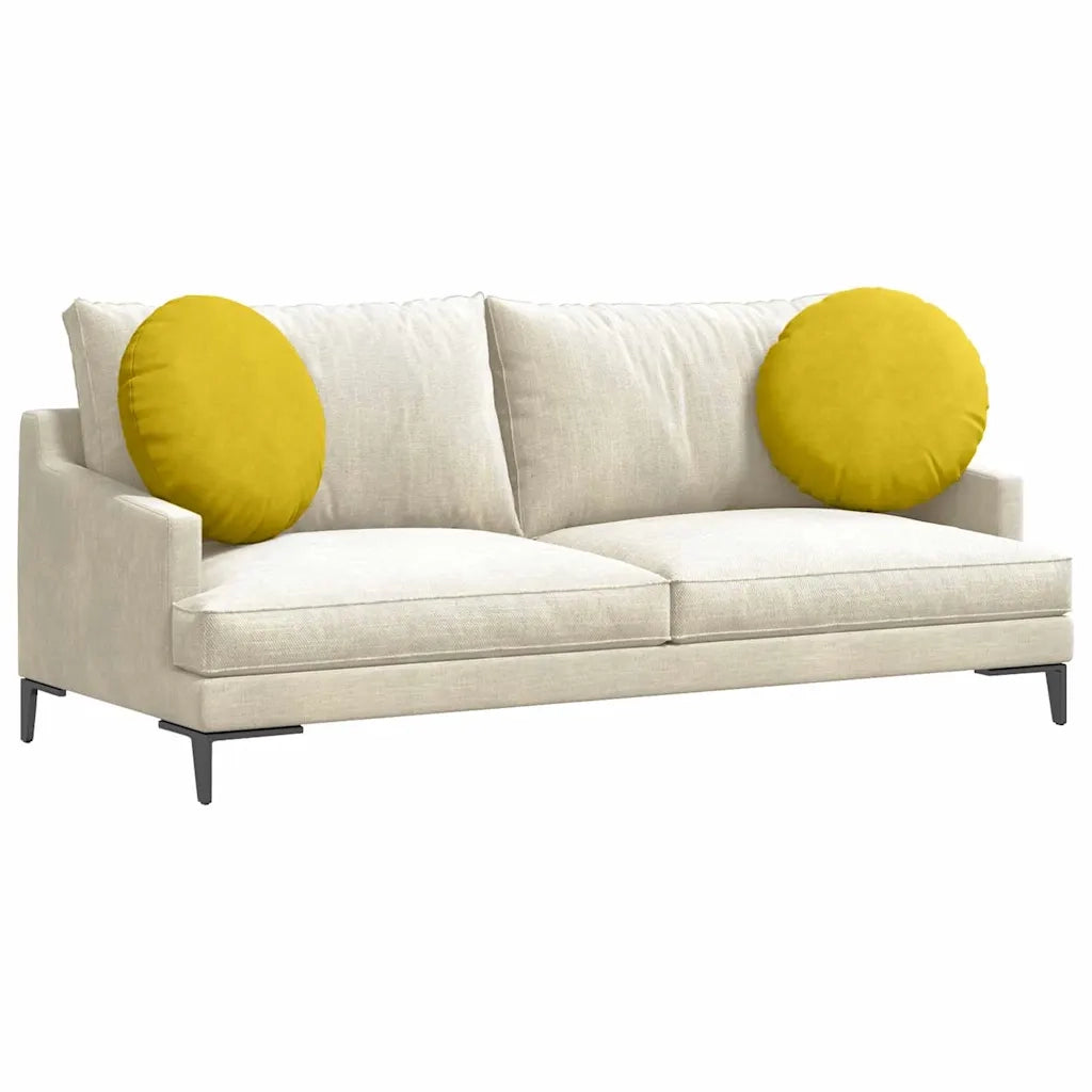 Cuscini per Seduta 2 pcs Giallo Ø50 x 19 cm Velluto 42014181