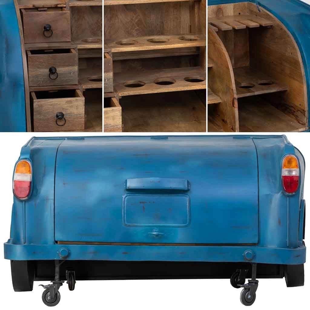 Baule portabottiglie blu 17x84x86,50