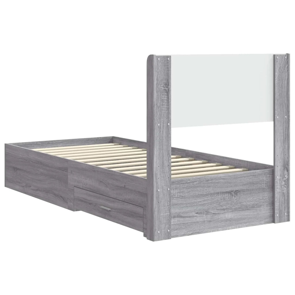Struttura del letto con stoccaggio e testata Sonoma grigio 3414512