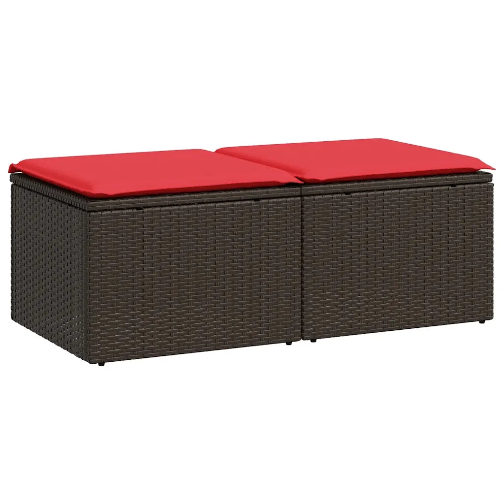 Set Divano Giardino 4 pz con Cuscini Marrone Polyrattan Acacia 3328667