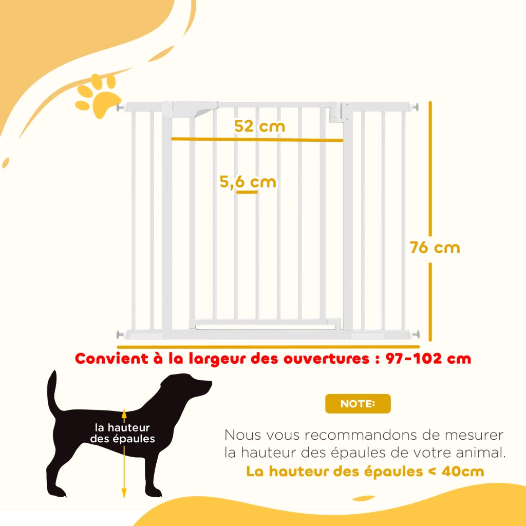 Barriera di sicurezza per bambini e cani ¨C zephmum ¨C 76-102 cm bianco