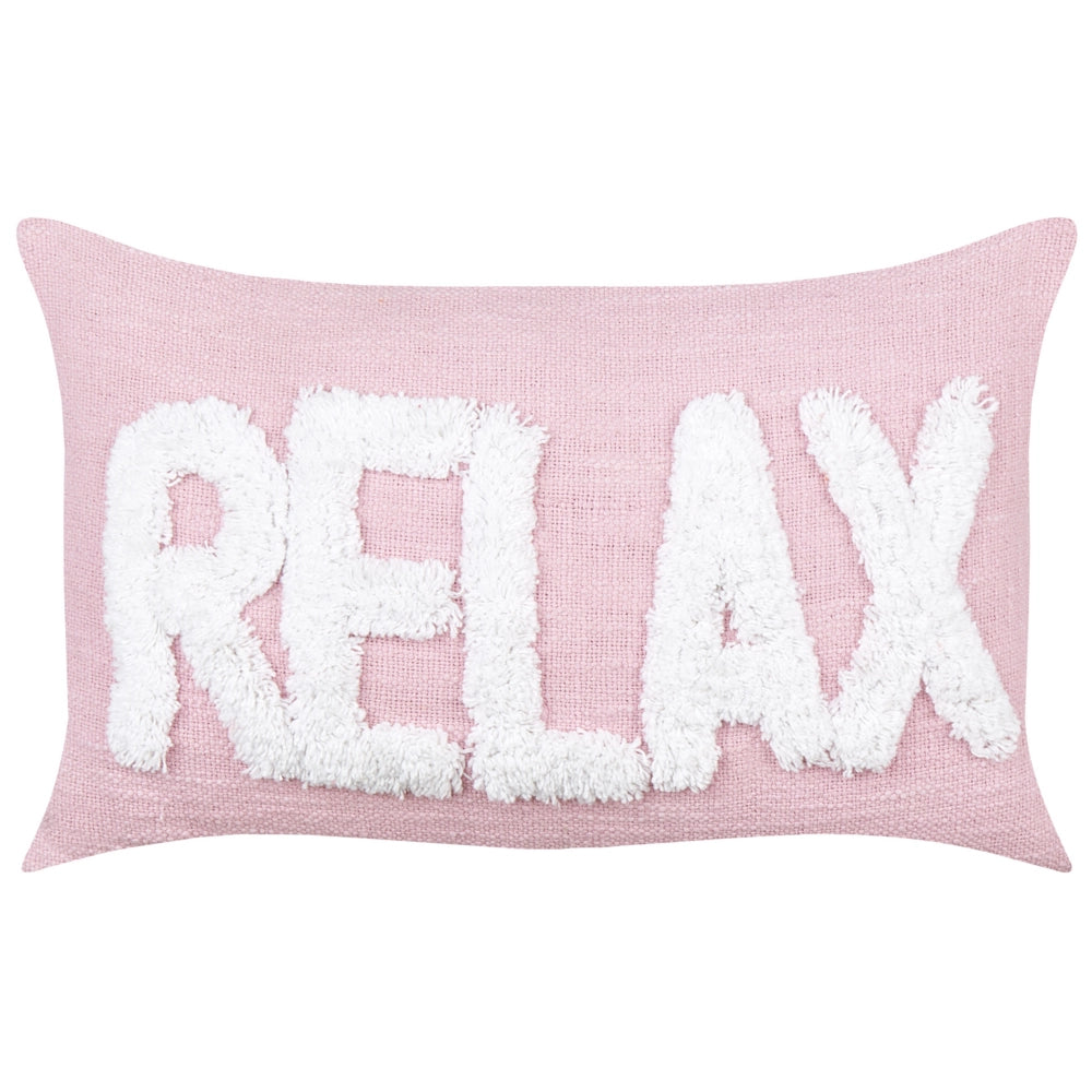 2 cuscini decorativi in cotone rosa pastello 30 x 50 cm con testo bianco