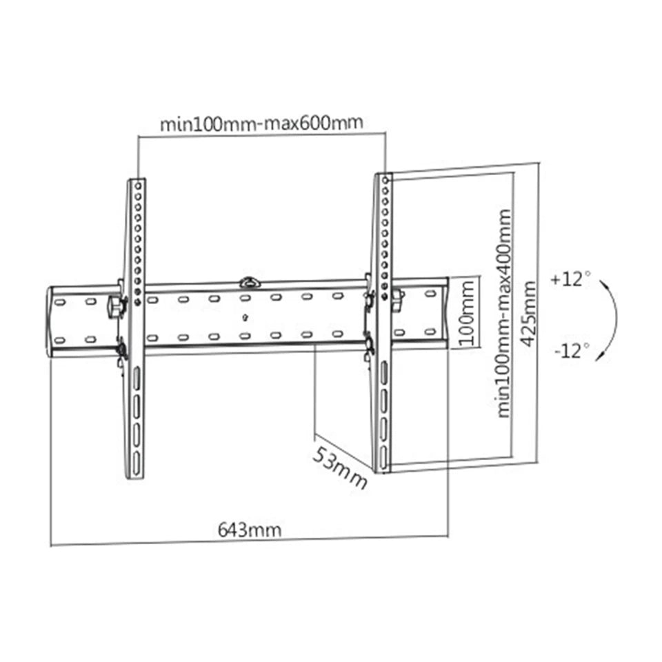 Supporto TV Gembird WM-70T-02 177,8 cm (70") Nero