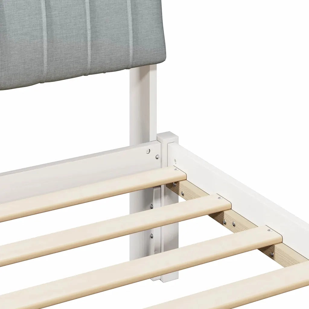Struttura del Letto Bianco e grigio chiaro 75 x 190 cm 878723