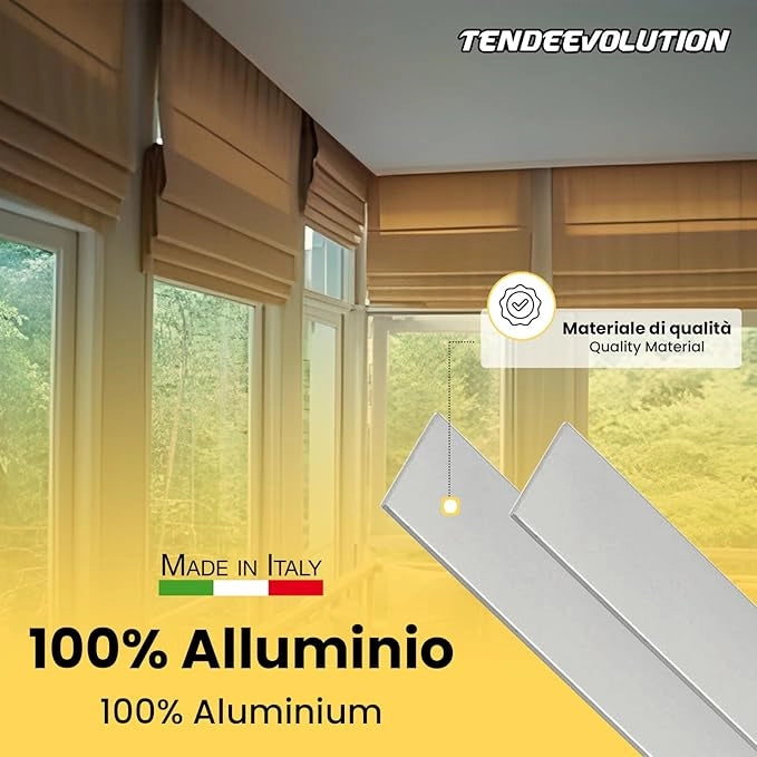 Peso Piatto in Alluminio Alluminio Grezzo per Tende - Lunghezza barra 100cm, 3cm Largo, 2mm Spessore - Profilo per Binari, Strip LED, Teloni