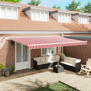 Tenda Retrattile Rosso e Bianco 500 × 300 cm 3331264