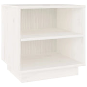 Comodino | Armadio da Notte | Mobiletto da notte Bianco 40x34x40 cm in Legno Massello di Pino