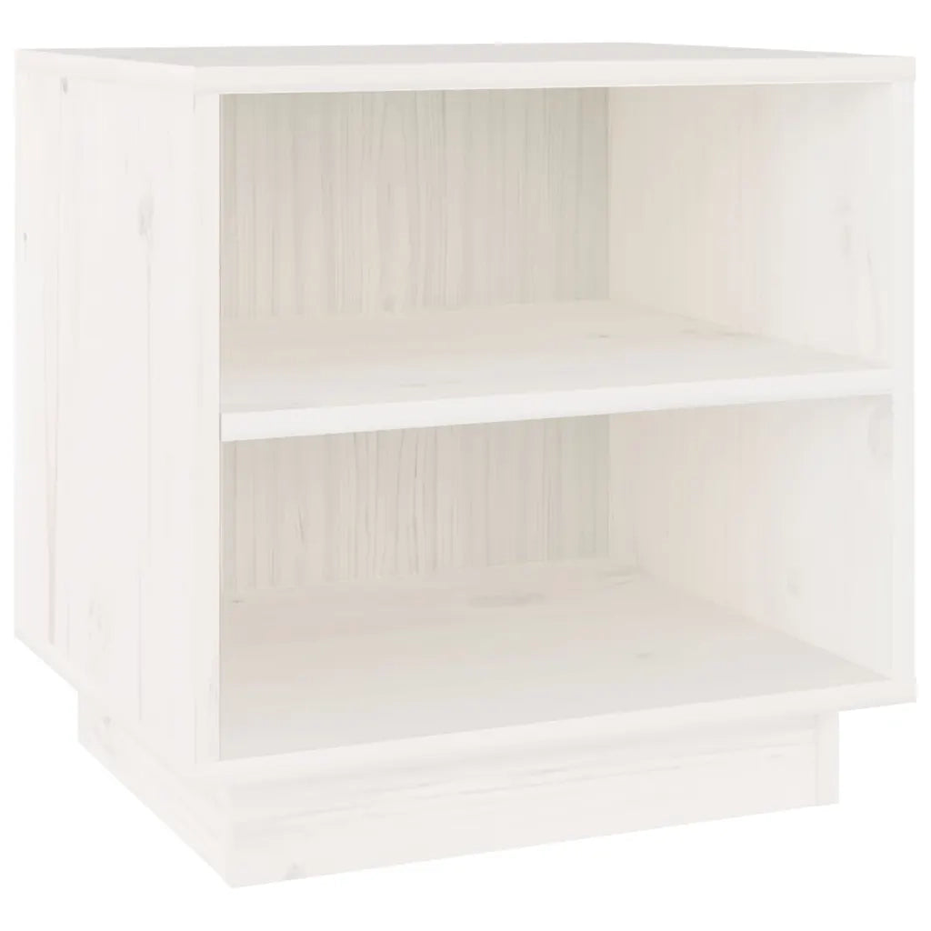 Comodino | Armadio da Notte | Mobiletto da notte Bianco 40x34x40 cm in Legno Massello di Pino
