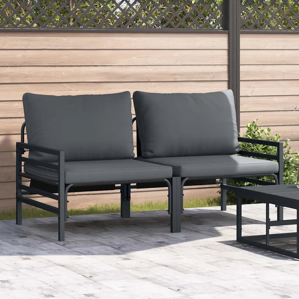 Mobili da Esterno 2 pcs Antracite 80 x 80 x 71 cm Acciaio