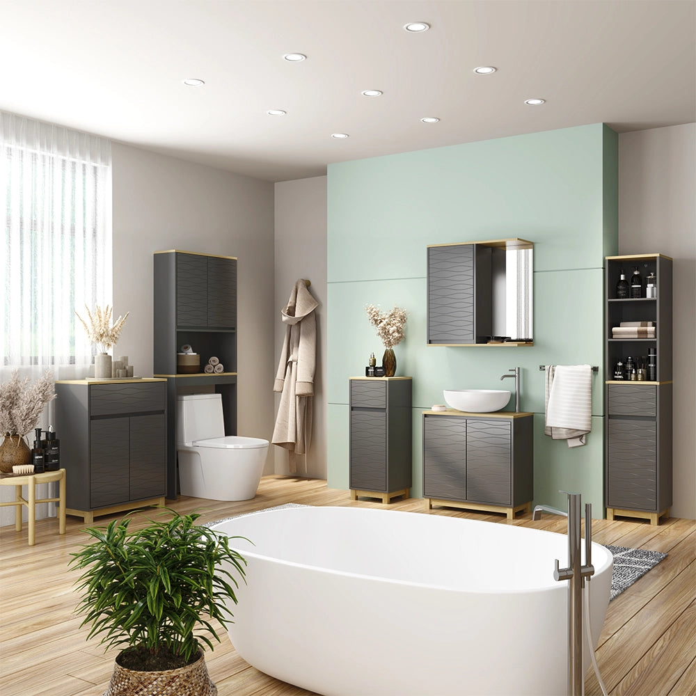 Vicco Mobiletto per lavabo Antracite 60 x 60 cm con 2 porte