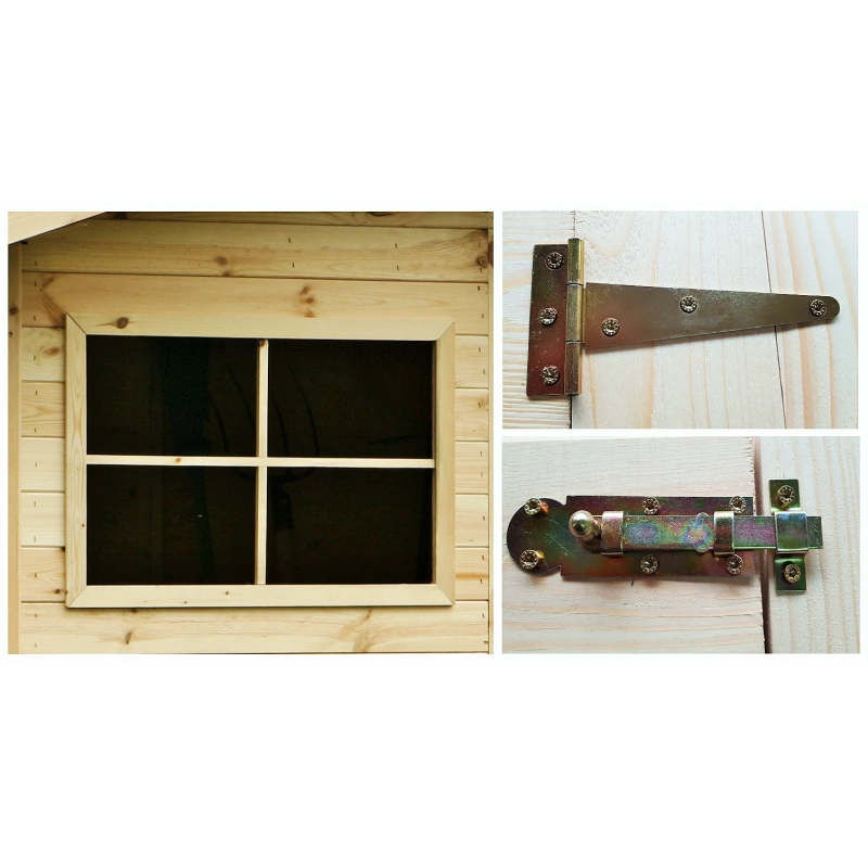 Casetta da Giardino in Legno di Pino da Esterno  con Pavimento, Ricovero Attrezzi, Doghe spessore 16mm - Articolo C200/1 -  100005