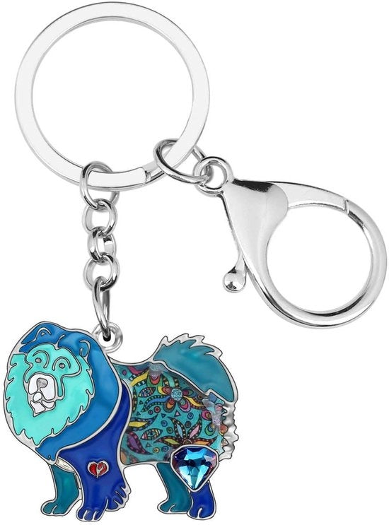 Accessori per cani in emaille con strass, portachiavi per auto e zaino con charms