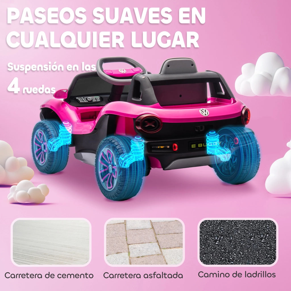 Automobile Bambini Volkswagen E-Buggy 12V con Telecomando ¨C zephmum ¨C Rosa