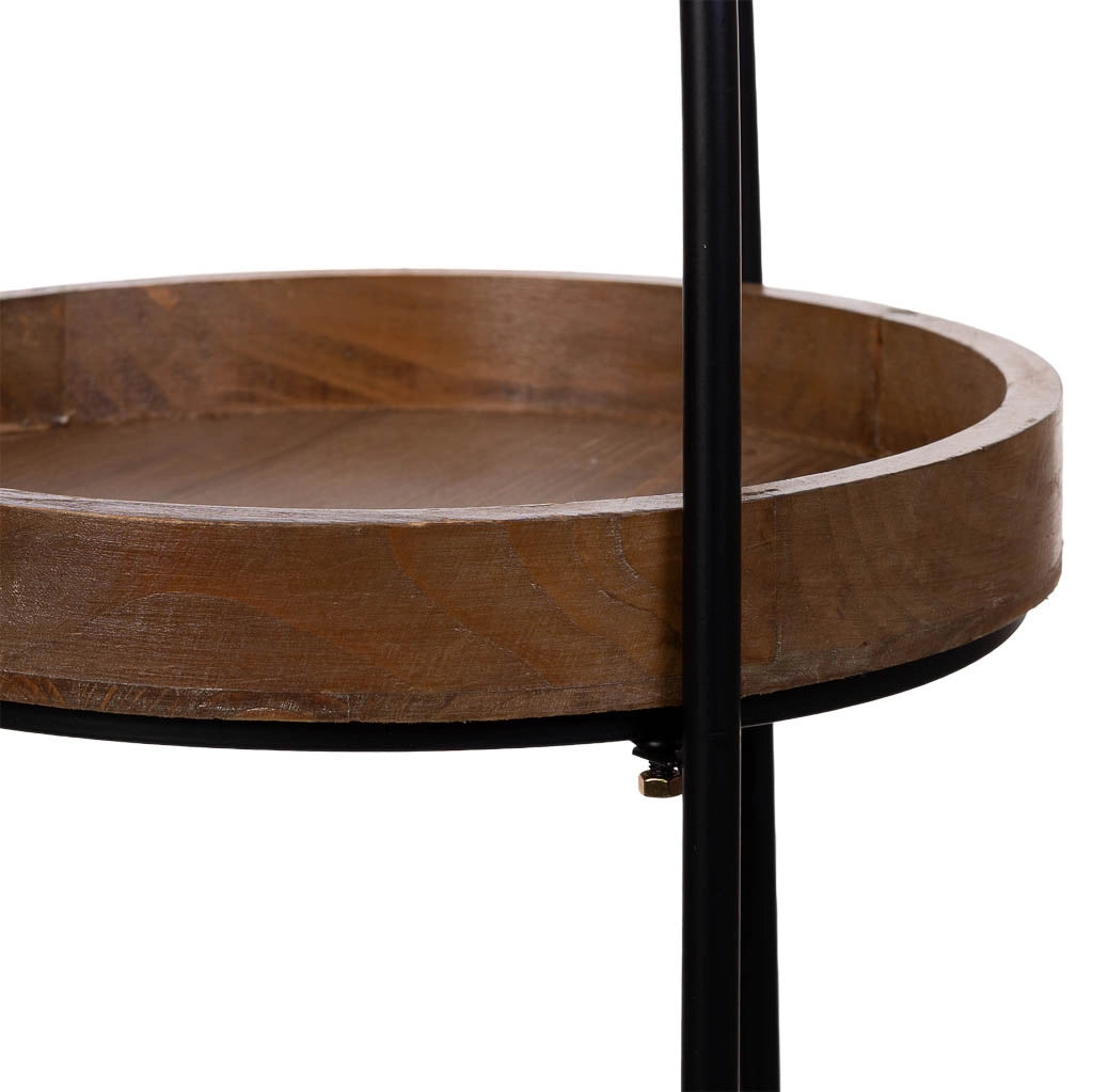 Scaffale in legno e metallo con 3 ripiani 35x35x122h cm