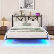 Letto doppio 120x200cm - Xylo - LED USB sospeso facile montaggio