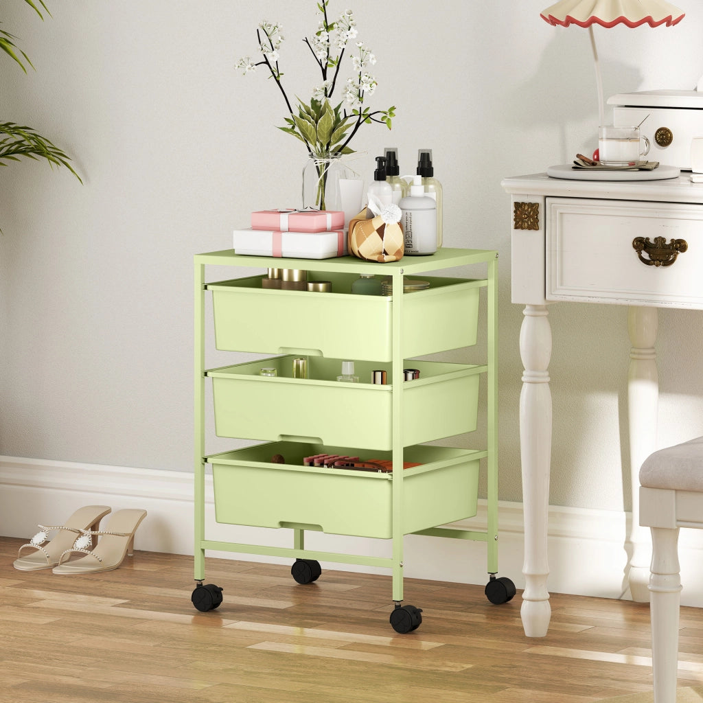 Carrello Multilivello con Cestini ¨C Minimal ¨C Verde 40,8x33,5x60,5 cm