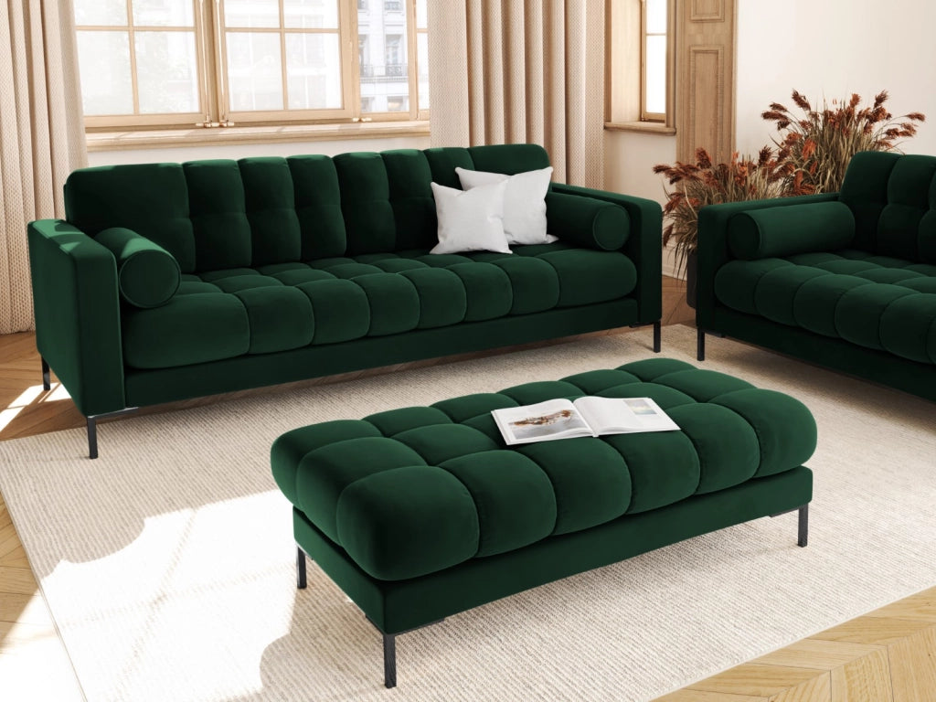 Cosmopolitan Design - Panca "Bali" 2 posti in velluto verde bottiglia 
