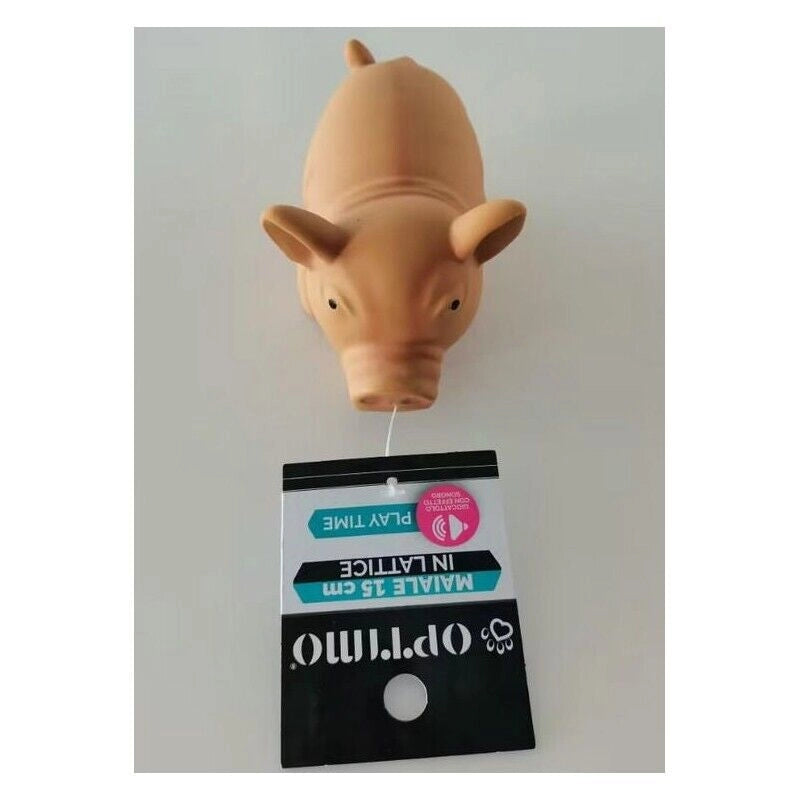GIOCO GOMMOSO A FORMA DI MAIALE IN LATTICE CON SUONO CM.15