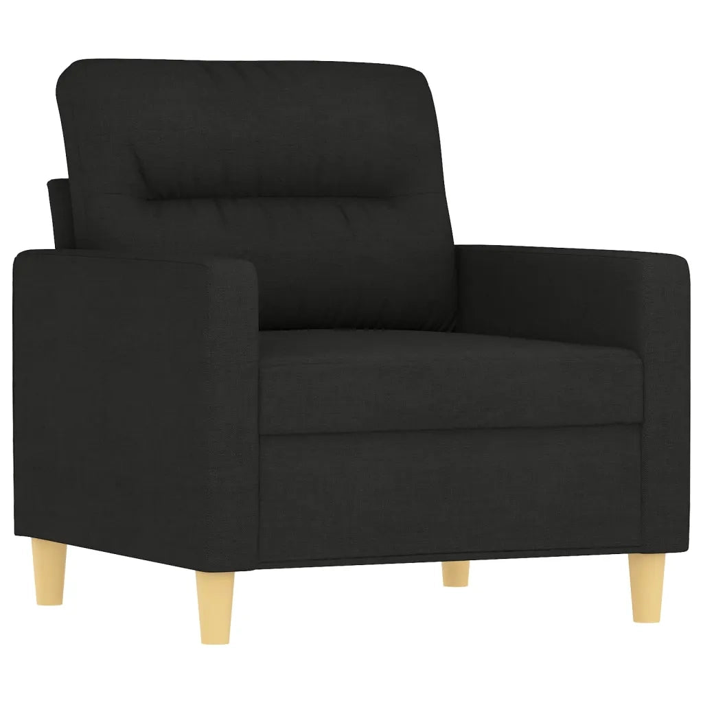 Set Divani 4 pz con Cuscini Nero in Tessuto 3201564