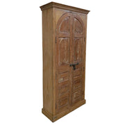 Armadio in legno con finitura artigianale marrone, 97x36x210h cm
