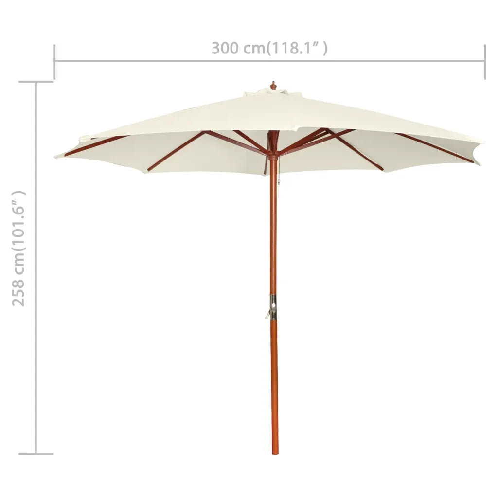 Ombrello | Parasolne 300x258 cm Bianco Sabbia