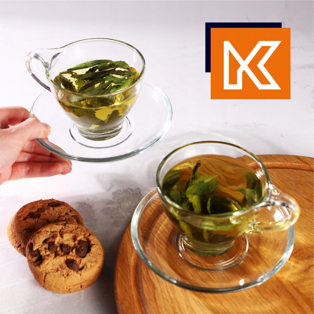 Set di 4 tazze e piattini da caffè/tè KADAX da 200 ml