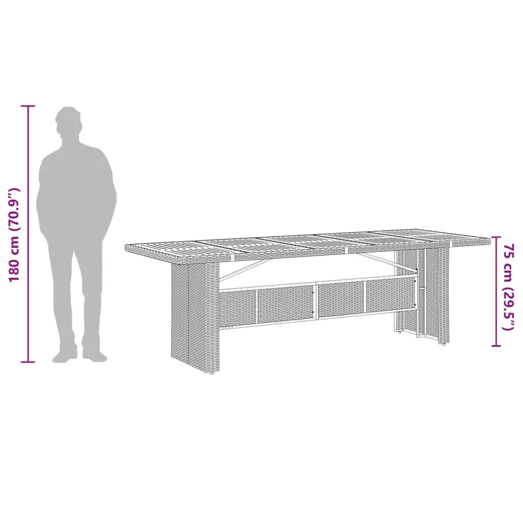Set da Pranzo da Giardino 7 pz con Cuscini in Polyrattan Grigio 3277594