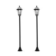 SET 2 LAMPIONI SOLARI PER GIARDINO CON 2 LED E ACCENSIONE AUTOMATICA, NERO