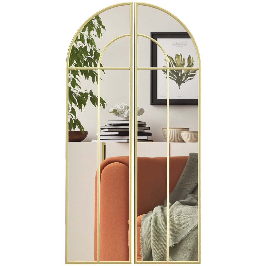 Specchio da Parete Arco Dorato ¨C Xylo ¨C 2 Pezzi 30x120 cm