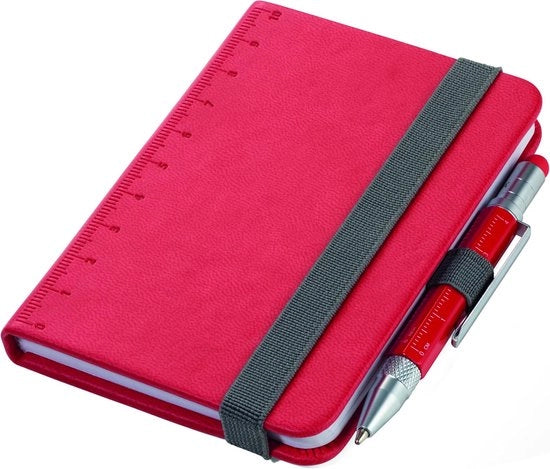 Blocco note A7 con penna e cinturino elastico - certificato FSC - 1 pezzo - bianco