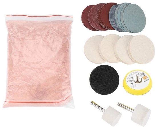 Kit di rimozione graffi per vetri auto - Set di politure per auto - Rimozione graffi vetri auto - Efficiente e efficace - Riparazione vetri auto - Ideale per la rimozione graffi e graffette.
