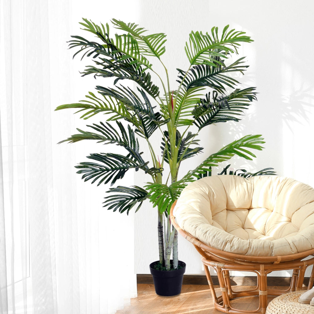 Palma Artificiale 150 cm con Vaso e Muschio per Decorazione Interna ¨C Minimal ¨C Verde ?18x150 cm