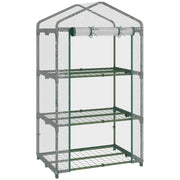 Serra da Giardino 3 Livelli con Ripiani e Porta a Cerniera ¨C Minimal ¨C 69x49x125 cm Trasparente