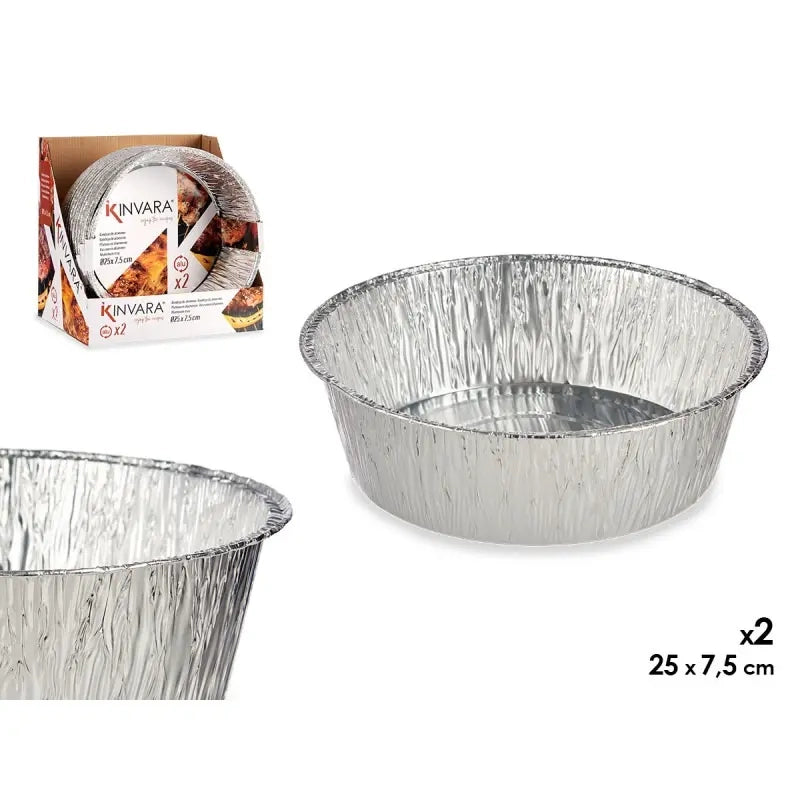 Set 2 teglie in alluminio rotonde Ø25x8h