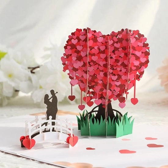 Carta di auguri 3D per matrimonio - Carta desiderio con busta - Carta pop-up per matrimonio - Carta di auguri per matrimonio di compleanno - Carta di auguri per San Valentino - Alta qualità di finitura