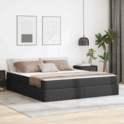 Letto con contenitore e materasso 2 pcs Nero Pelle 3399616