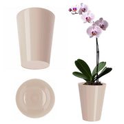 Coprivaso KADAX per orchidee, in plastica, color crema, 13 cm