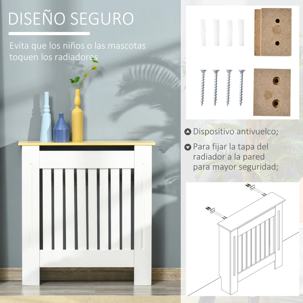 Copriradiatore MDF ¨C zephmum ¨C 78x19x83 cm Bianco