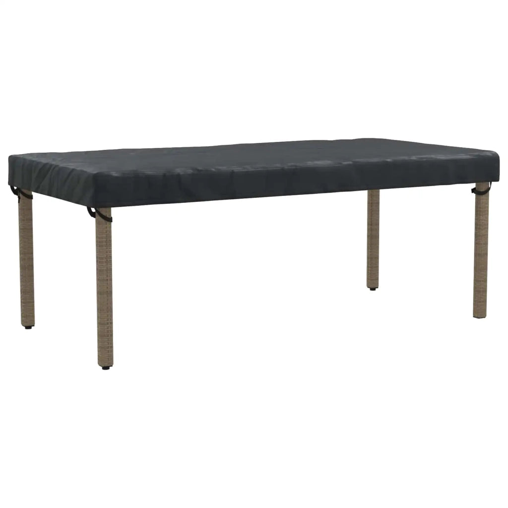 Copertura Tavolo Tinta unita Nero 202 x 102 x 15 cm Tessuto 4106122