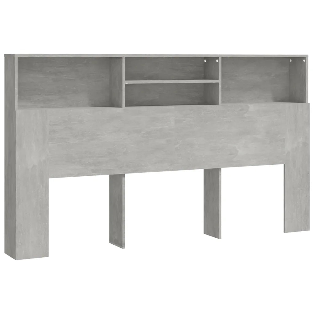 Testiera con Scomparti-Testata con Ripiani Grigio Cemento 180x19x103,5 cm
