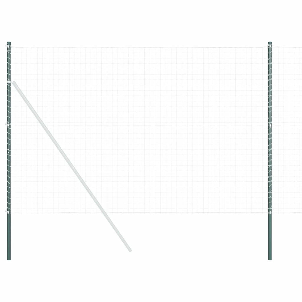 Palo della recinzione 2 pcs Verde Acciaio Verniciato a Polvere 42012743