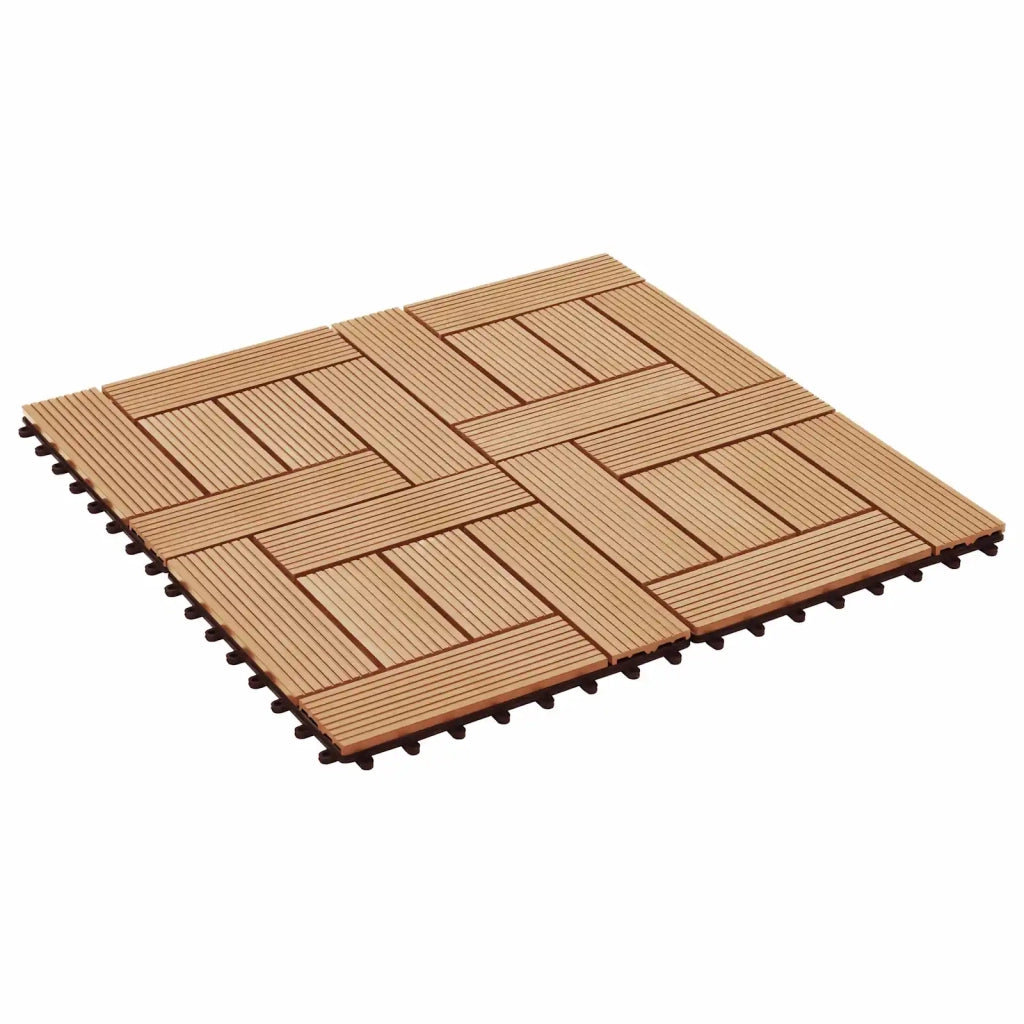 Piastrella per Decking 11 pcs Teak riciclato 30 x 30 cm WPC 42046672