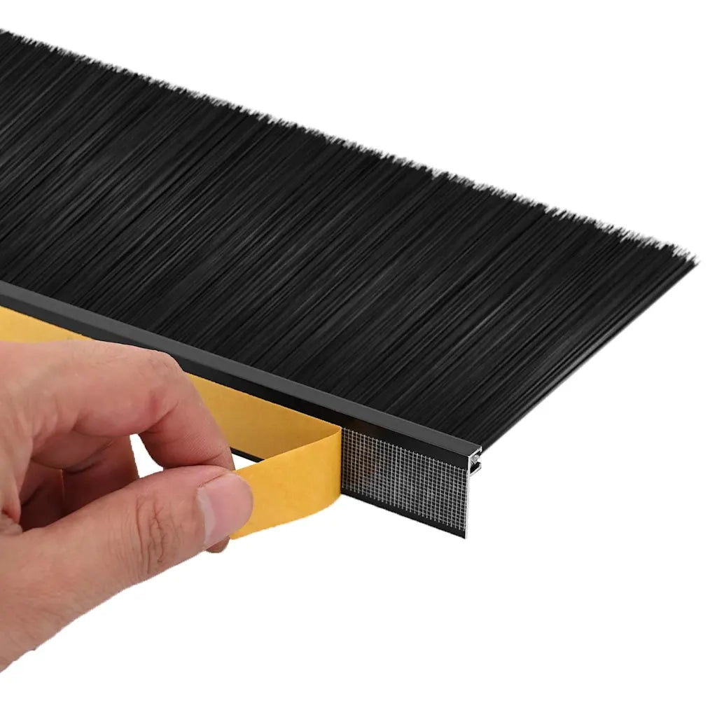 Spazzole per porte autoadesive 2 pcs Nero 100 cm 42019572