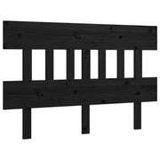 Testiera | Testata per Letto Nera 123,5x3x81 cm in Legno Massello di Pino