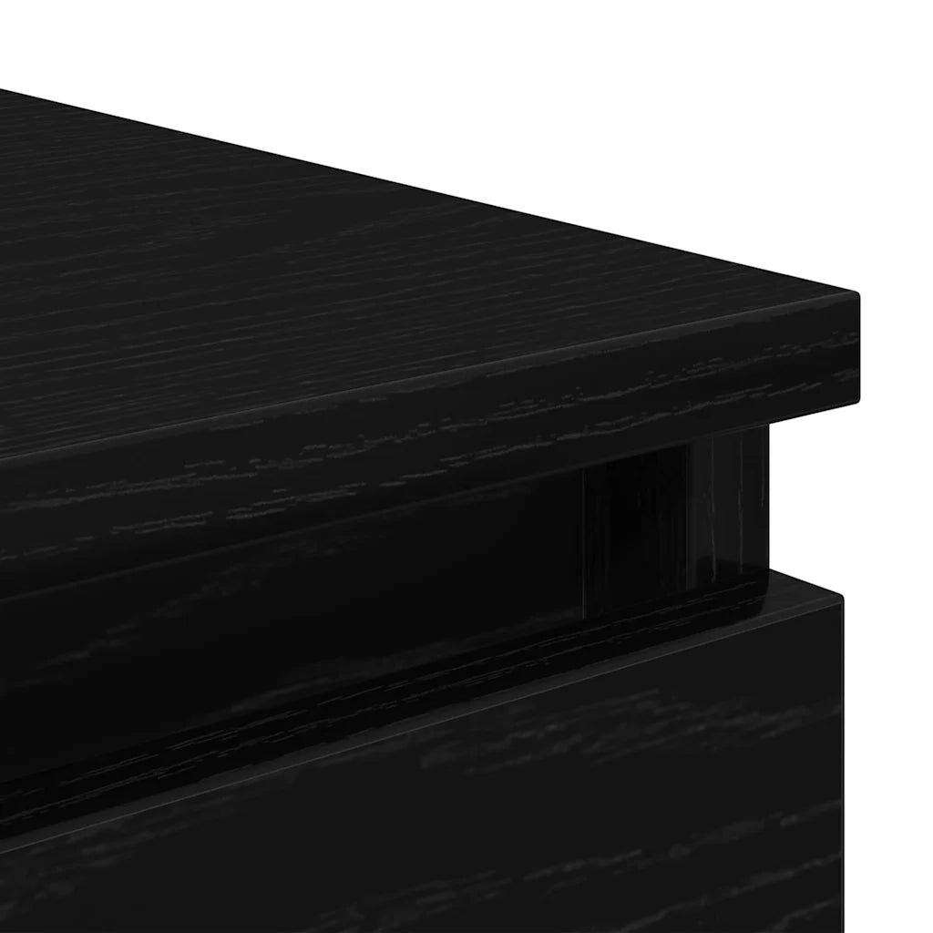 Credenza | Madia | Buffet da pranzo | Armadio da pranzo con Cassetti Rovere Nero 37,5x35x99 cm Truciolato