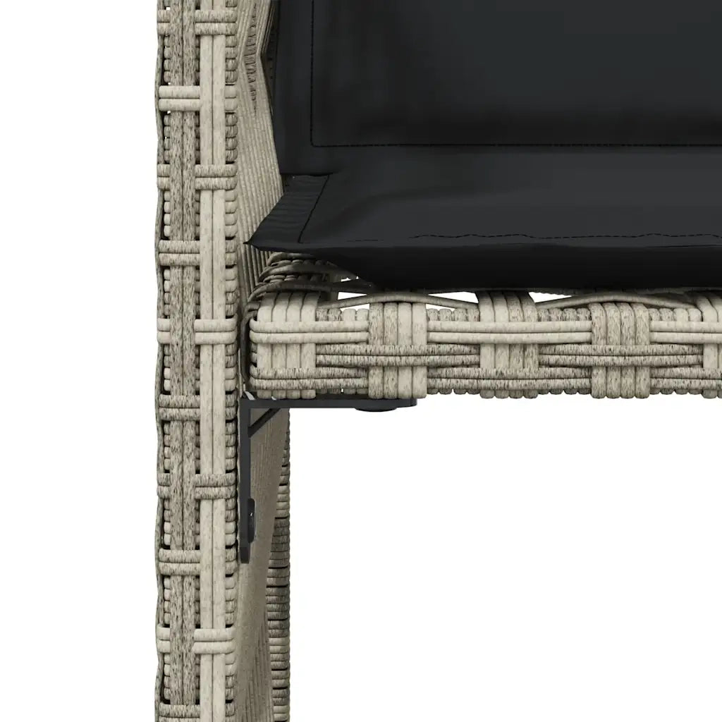 Sedie da Giardino con Cuscini 4 pz Grigio Chiaro in Polyrattan 365039