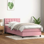 Giroletto a Molle con Materasso Rosa 90x210 cm Velluto 3316580