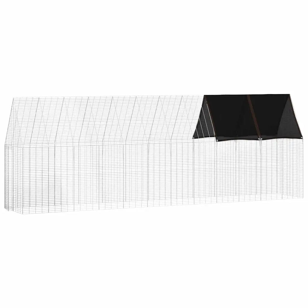 Gabbia per polli 2 pcs Argento 600 x 100 x 210 cm