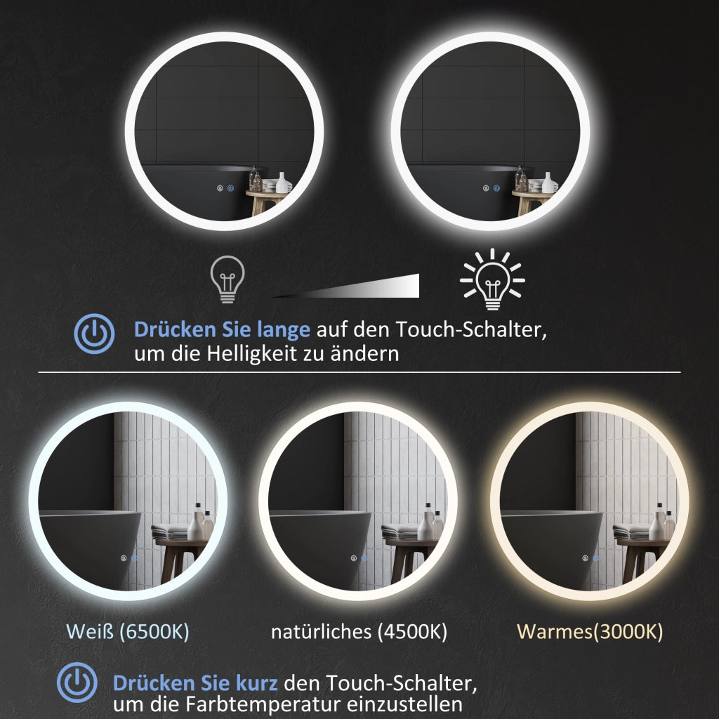 Specchio da Bagno con LED e Sensore Touch ¨C Xylo ¨C Antiappannamento